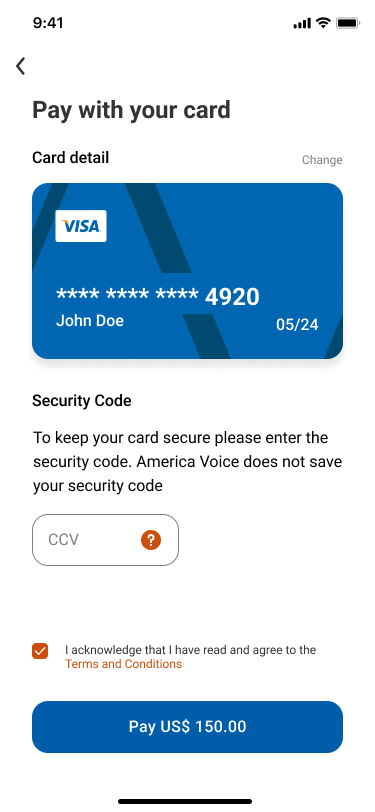 America Voice App — screen 5