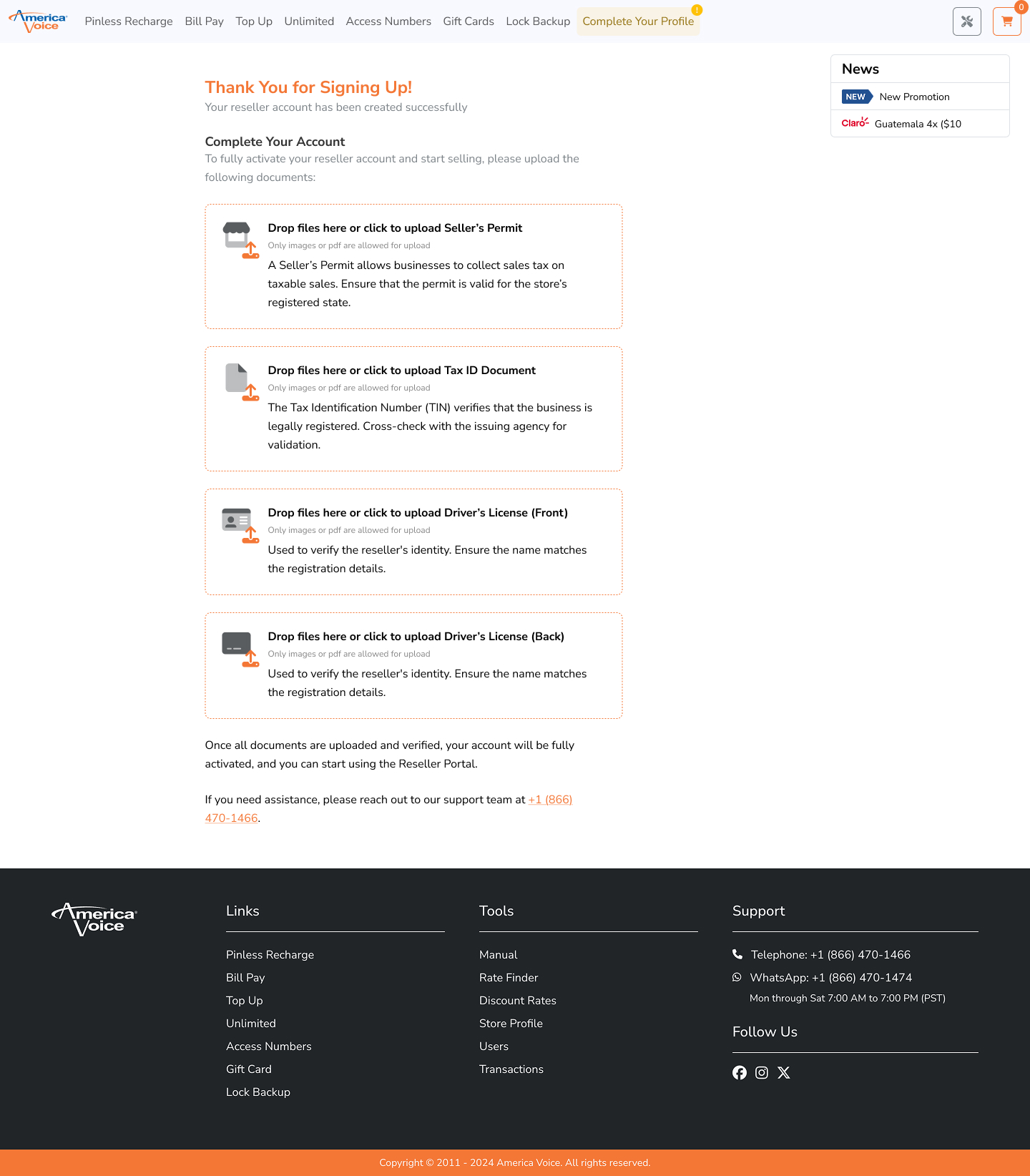 AV Reseller Portal — screen 2
