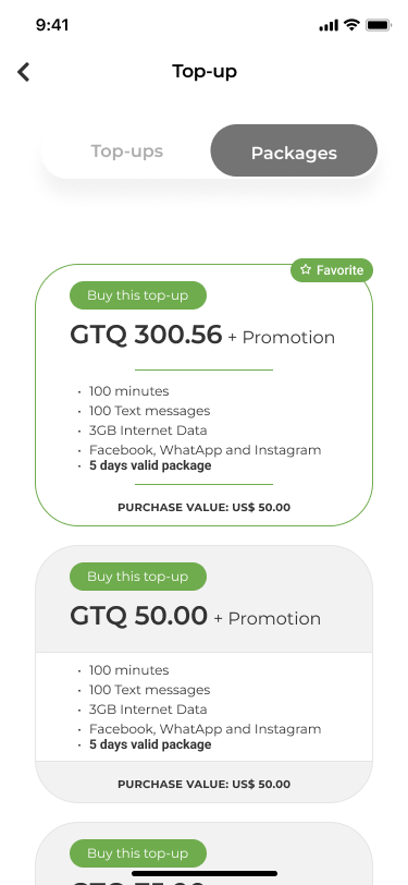 Pronto Top-up App — screen 3