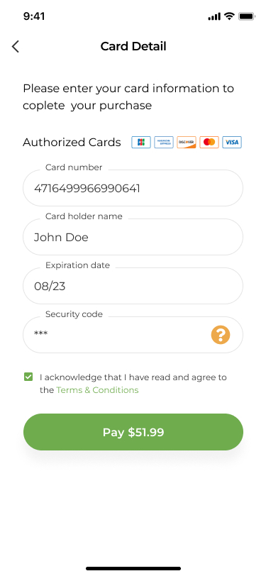 Pronto Top-up App — screen 8