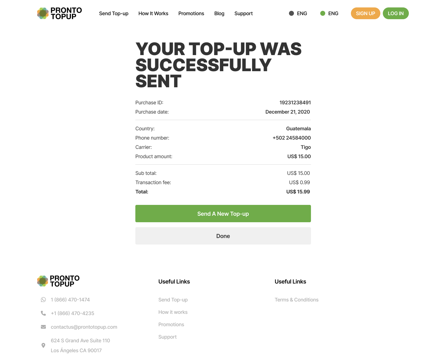 Pronto Top-up — screen 6