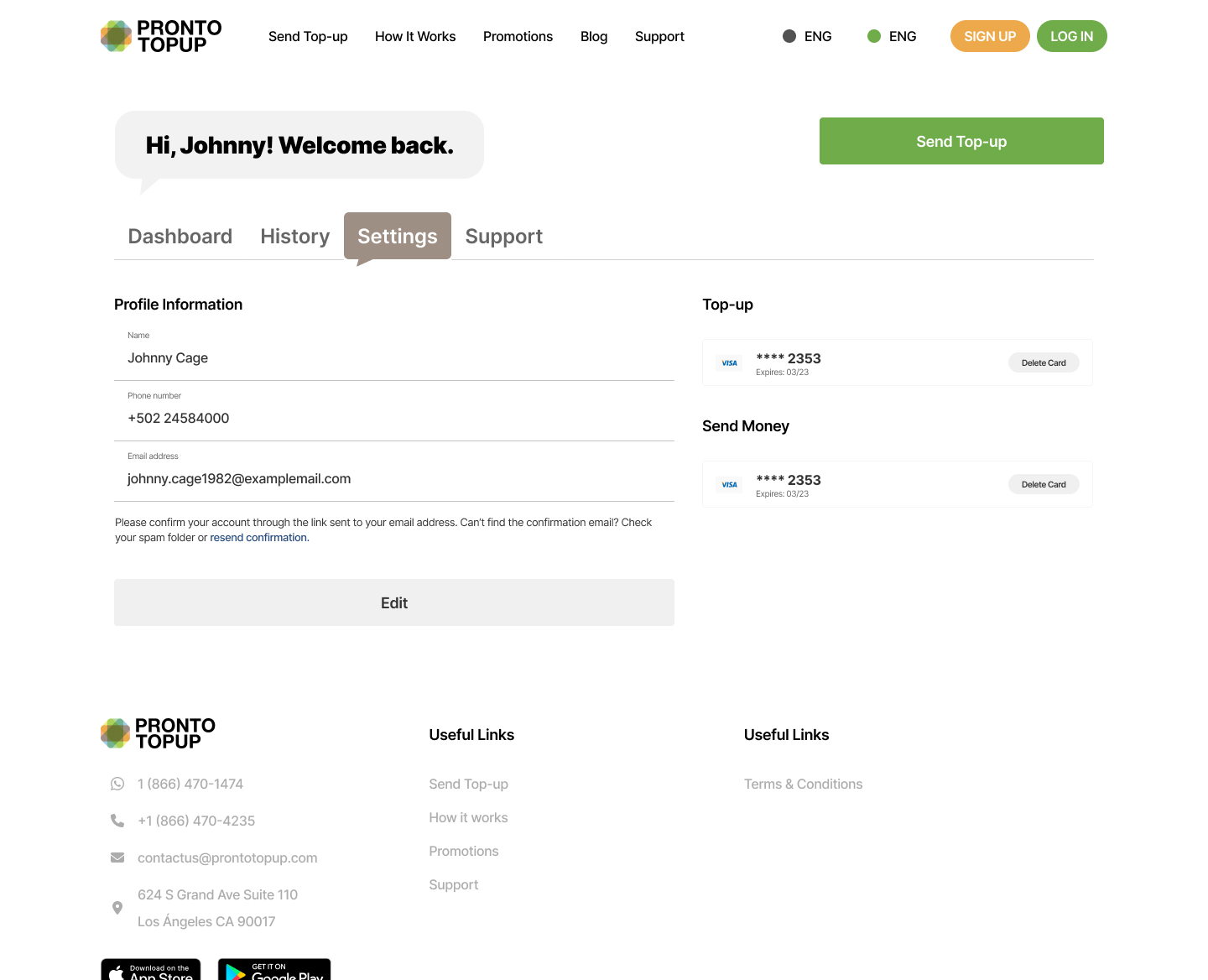 Pronto Top-up — screen 9
